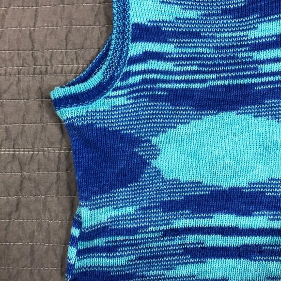 Princess Polly Knit Tank Blue Women 4 Raw Hem Sweater Cropped - Picture 9 of 16